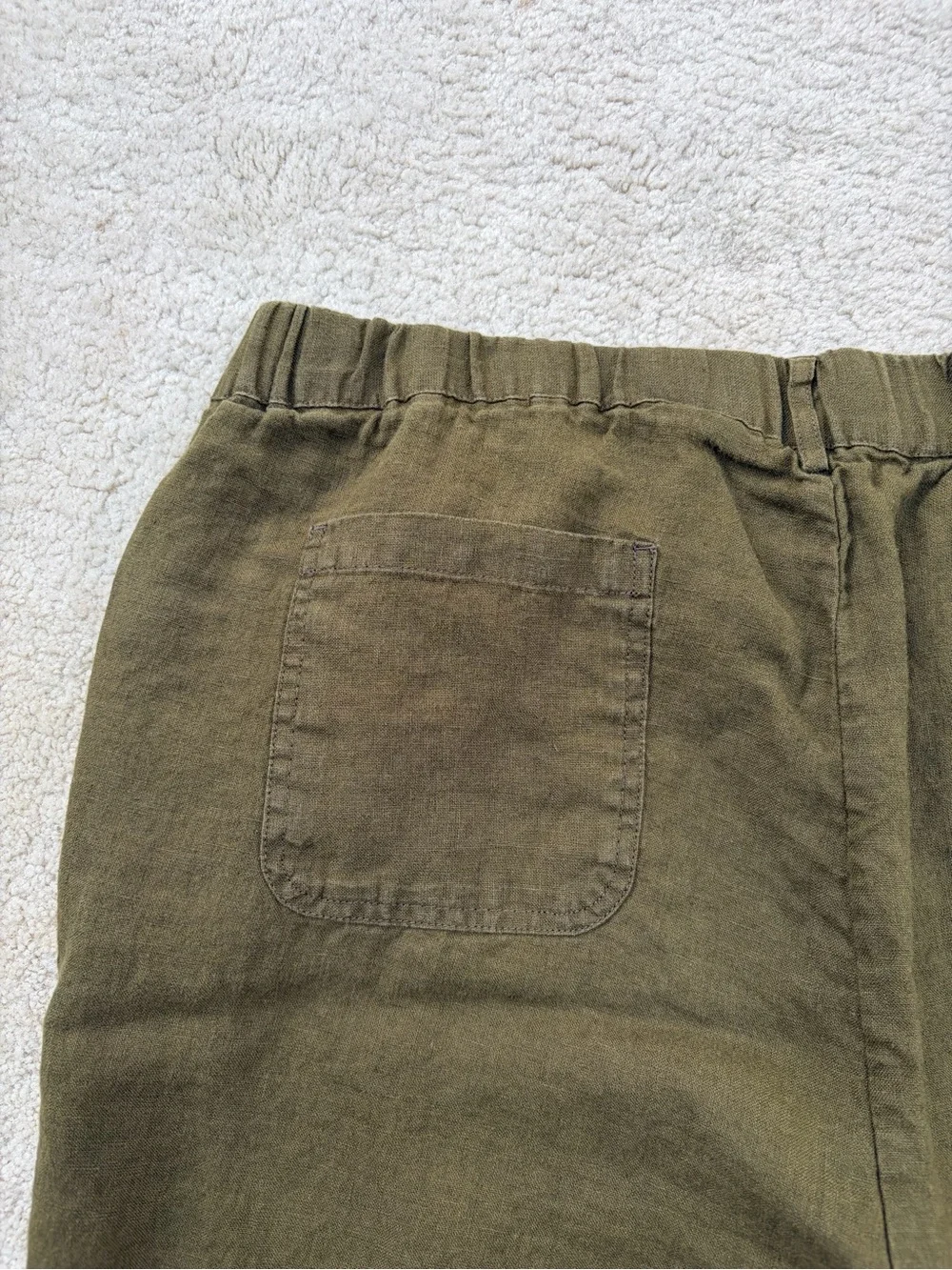 Quince Women’s Size XL Extra Large Martini Olive Green European Linen Pants